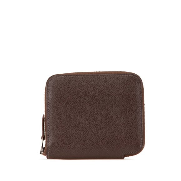 Hermes Hermès Azap Silkin Compact Zip-Around Bifold Wallet in Mocha Brown and... - Picture 1 of 11